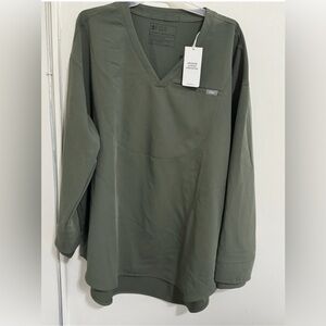 FIGS  long sleeve tunic scrub top size 2XL new Olive Green